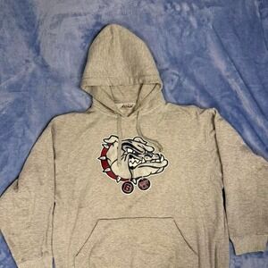 Grey Gonzaga University hoodie men Size L heavy weight sweater